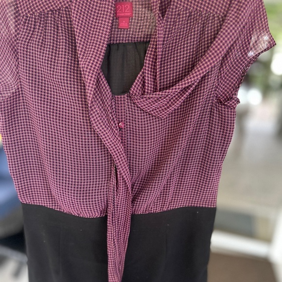 212 Collection Purple and Black Sheath Dress Cap Sleeve - Picture 3 of 4